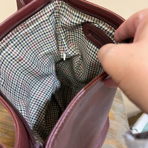 Vintage Talbots Adjustable Strap Leather Bucket Bag Brown Lined Womens - Picture 8 of 9